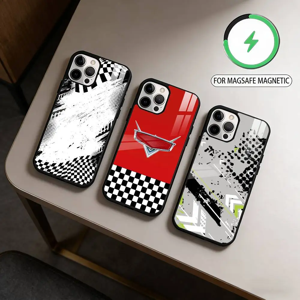 Racing Checkered Flag  Phone Case For iPhone17,16,15,14,13,12,11 Plus,Pro Max Magnetic For Magsafe Wireless Charging