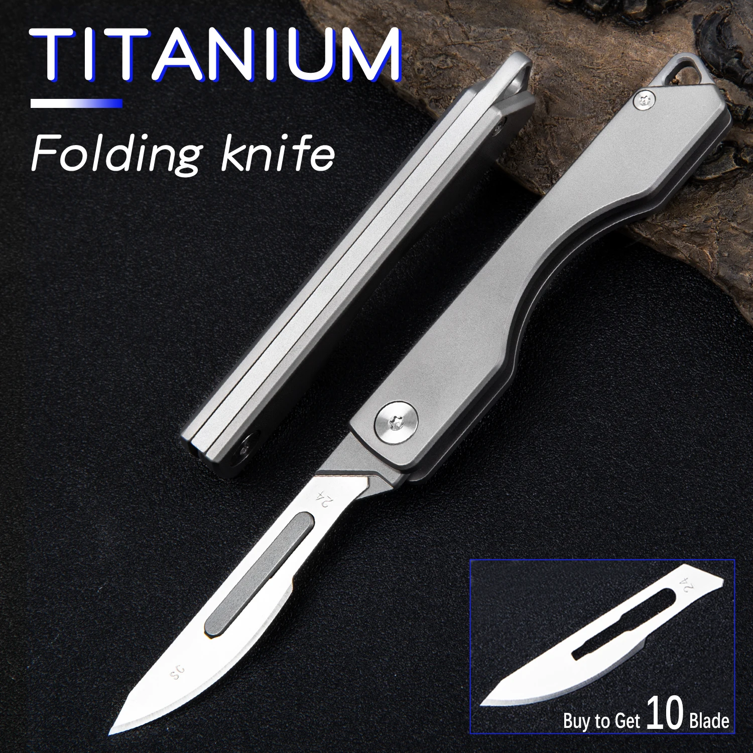 

Titanium Alloy Folding Knife Scalpel Outdoor Emergency Cutting Portable Self-defense Pocket Knife