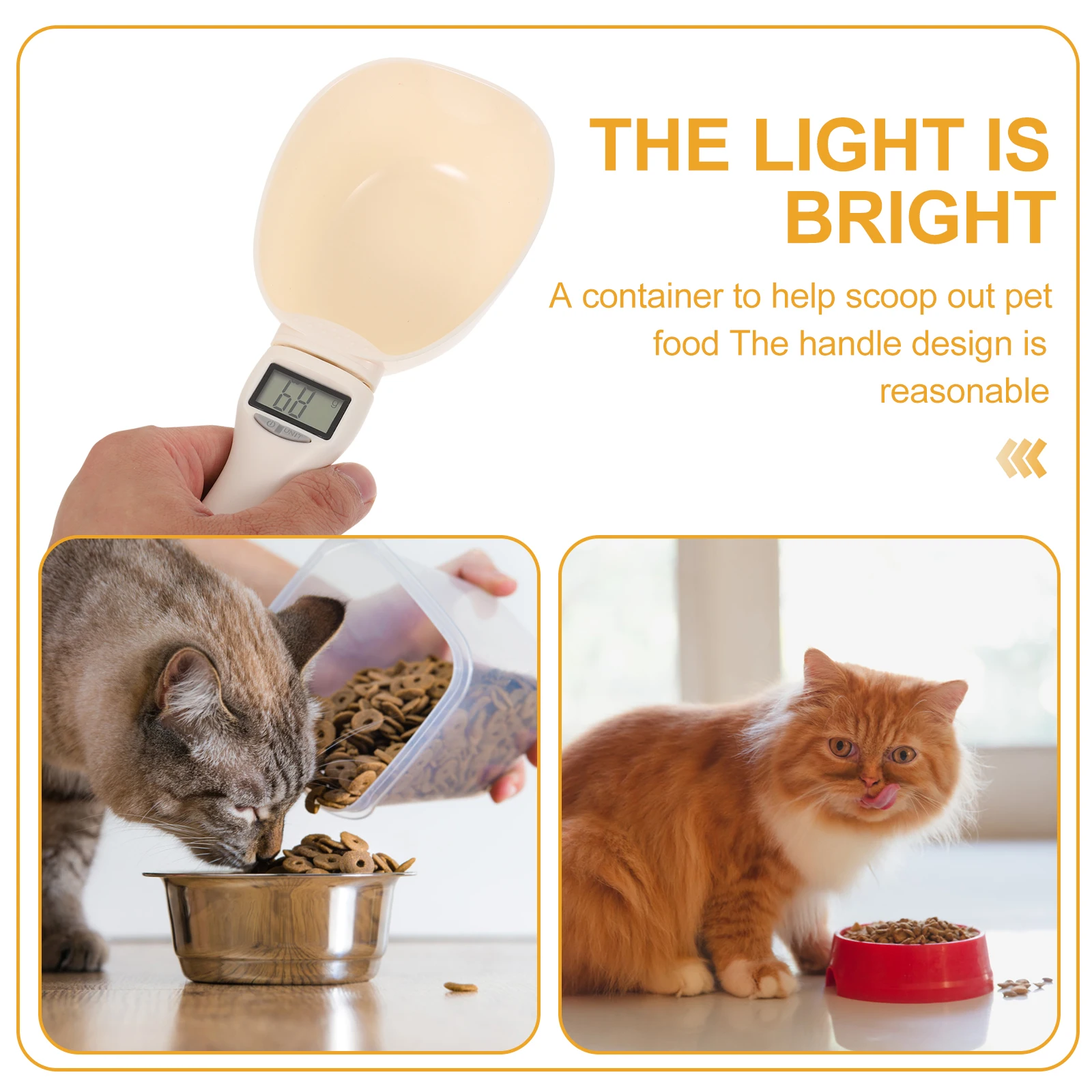 

1pc Pet Food Scoop Digital Scale Measuring Spoon For Cat Dog Easy Clean Strong Sturdy Convenient Precise Feeding Scoops
