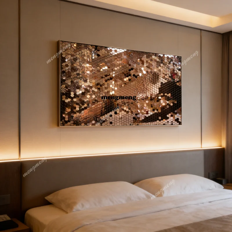 Stainless steel metal art wall decoration flash villa, shop, hotel, club, restaurant background wall pendant