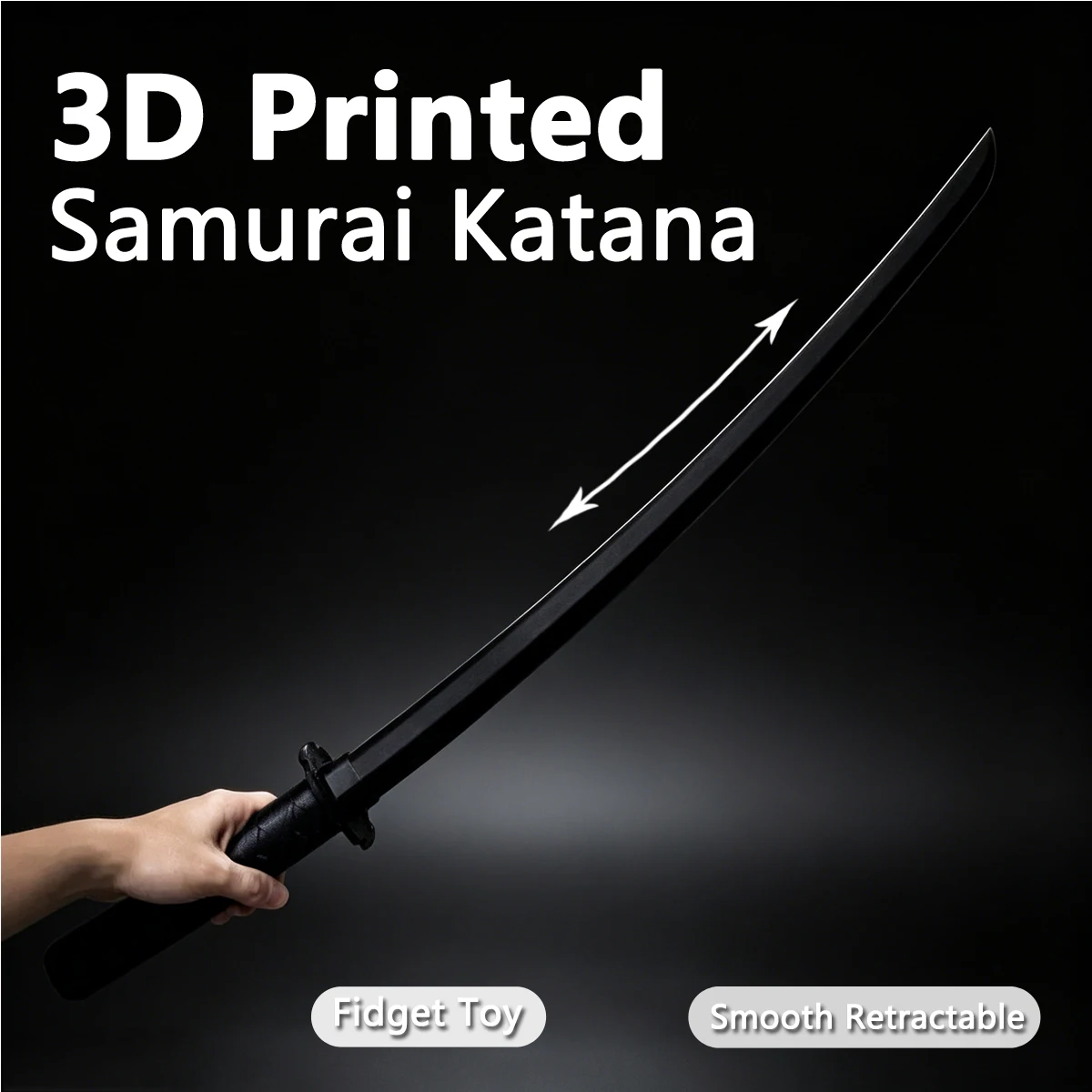 Katana Retrátil Impressa em 3D, Espada Samurai, Brinquedo Antiestresse, Acessório de Cosplay de Anime, Presente para Adolescentes e Meninos