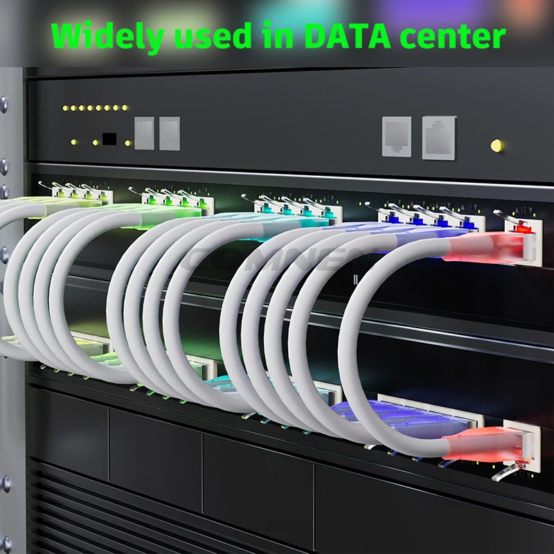 24 sztuki ekranowanych kabli FTP Cat6a 10G z ochroną przeciwprzepięciową, długość 0,1m 0,2m 0,3m, kable sieciowe do serwerów, switchów i sprzętu sieciowego. — zdjęcie produktu 6