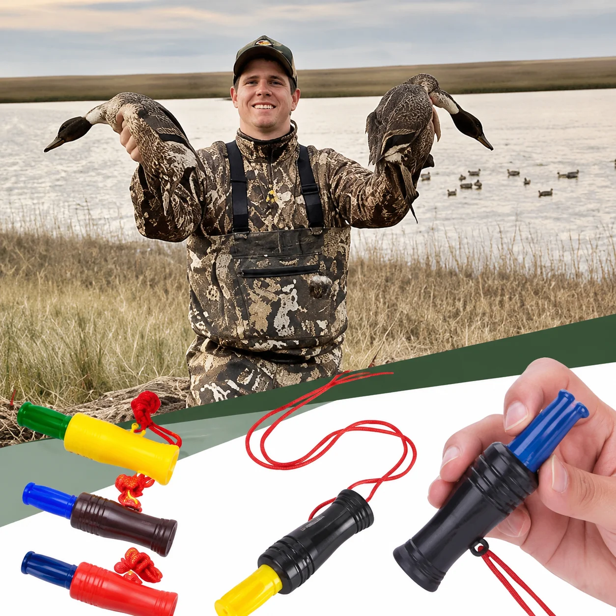 Duck Calls Whistle for Outdoor Hunting Decoys Imitation Duckbill Whistle Realistic Sound Quack Caller Hunter Hunting Accessory