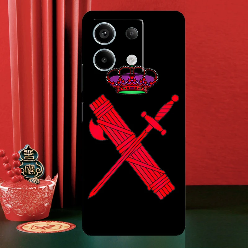 Civil Guard Spaanse Vlag Voor Xiaomi Redmi Note 14 13 Pro 12 11 9 10 9 S 10 S 11 S 12 S Redmi 13C 10C 12C 14C Telefoon Case