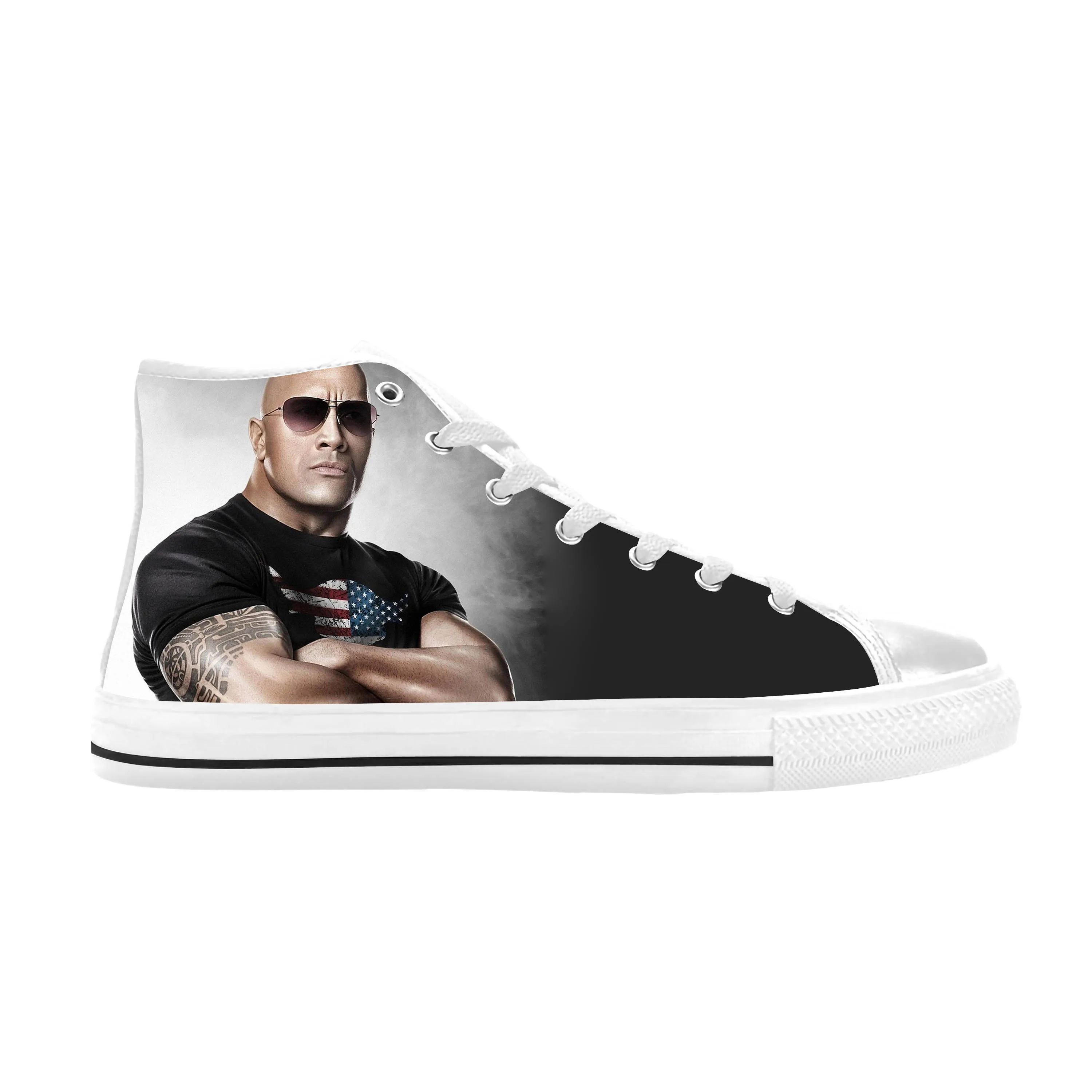 Dwayne Johnson The Rock Movie Star Actor Fashion Casual Cloth Shoes High Top Comfortable Breathable 3D Print Men Women Sneakers