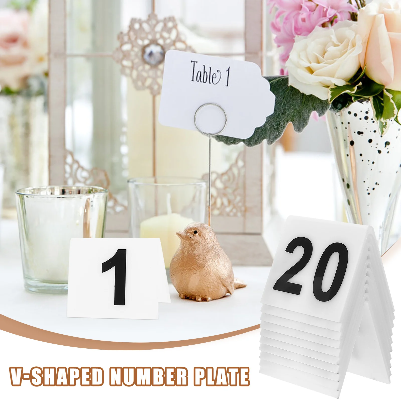 

20 Pcs Number Plate Crime Scene Evidence Marker Small Table Numbers Acrylic Signs