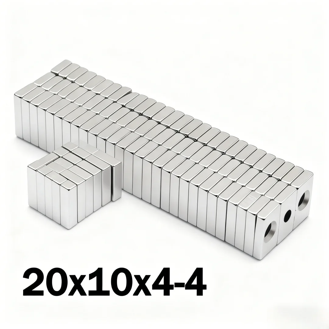 20x10x4-4mm Super Strong Magnet N35 Block With Holes Magnetic NdFeB Neodymium Magnet Powerful Disc imanes Refrigerator Magnets