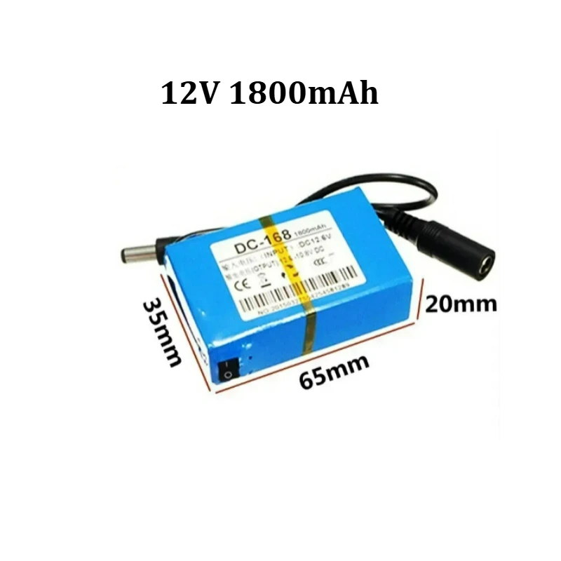 DC-168 12300 12680 1298A 12V 9800mAh for Fan Billboard Light Box LED Strip CCTV Camera Li-polymer Battery with US Charger