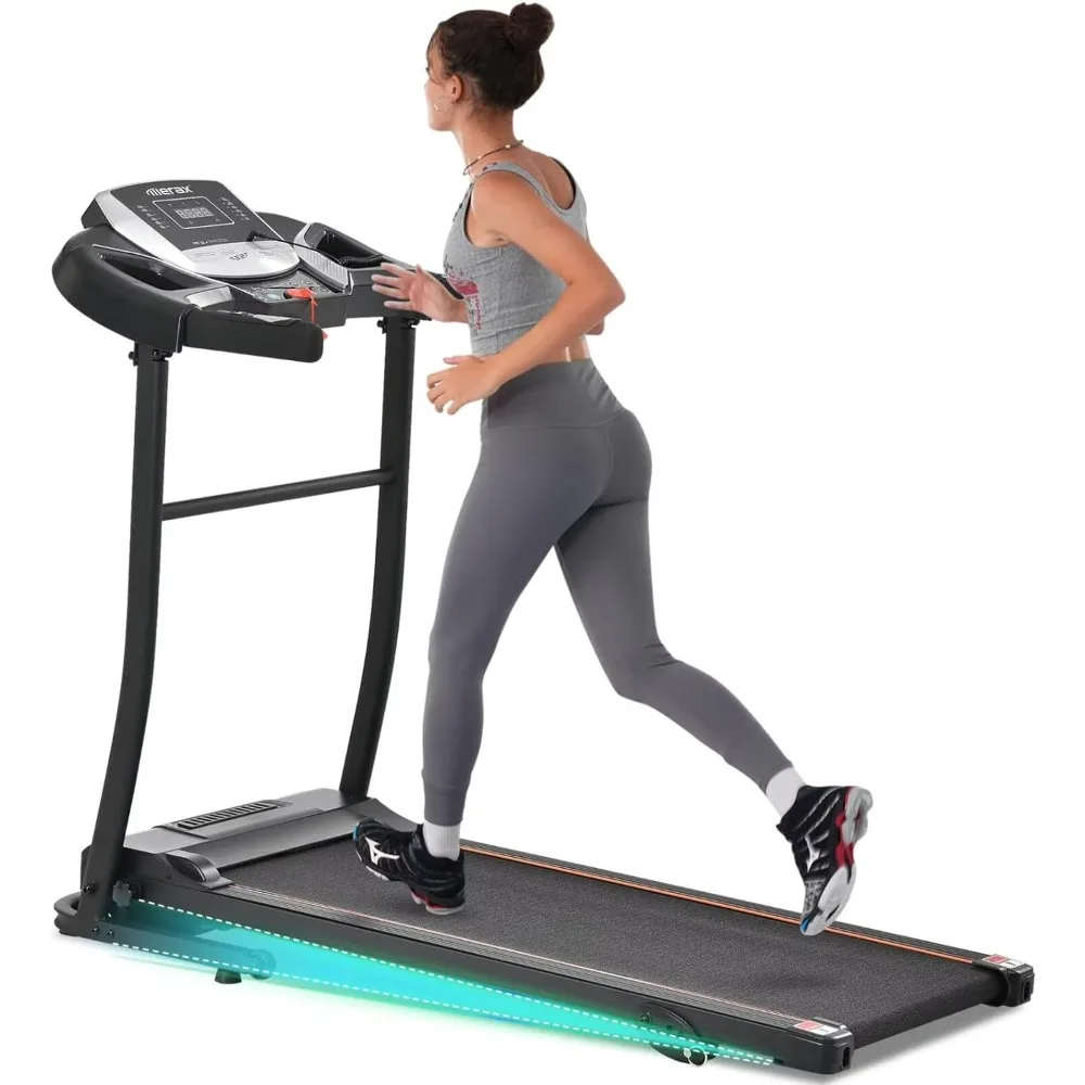 

Electric Folding Treadmill–Easy Assembly Fitness Motorized Running Jogging Machine with Speakers for Home Use,12 Preset Programs