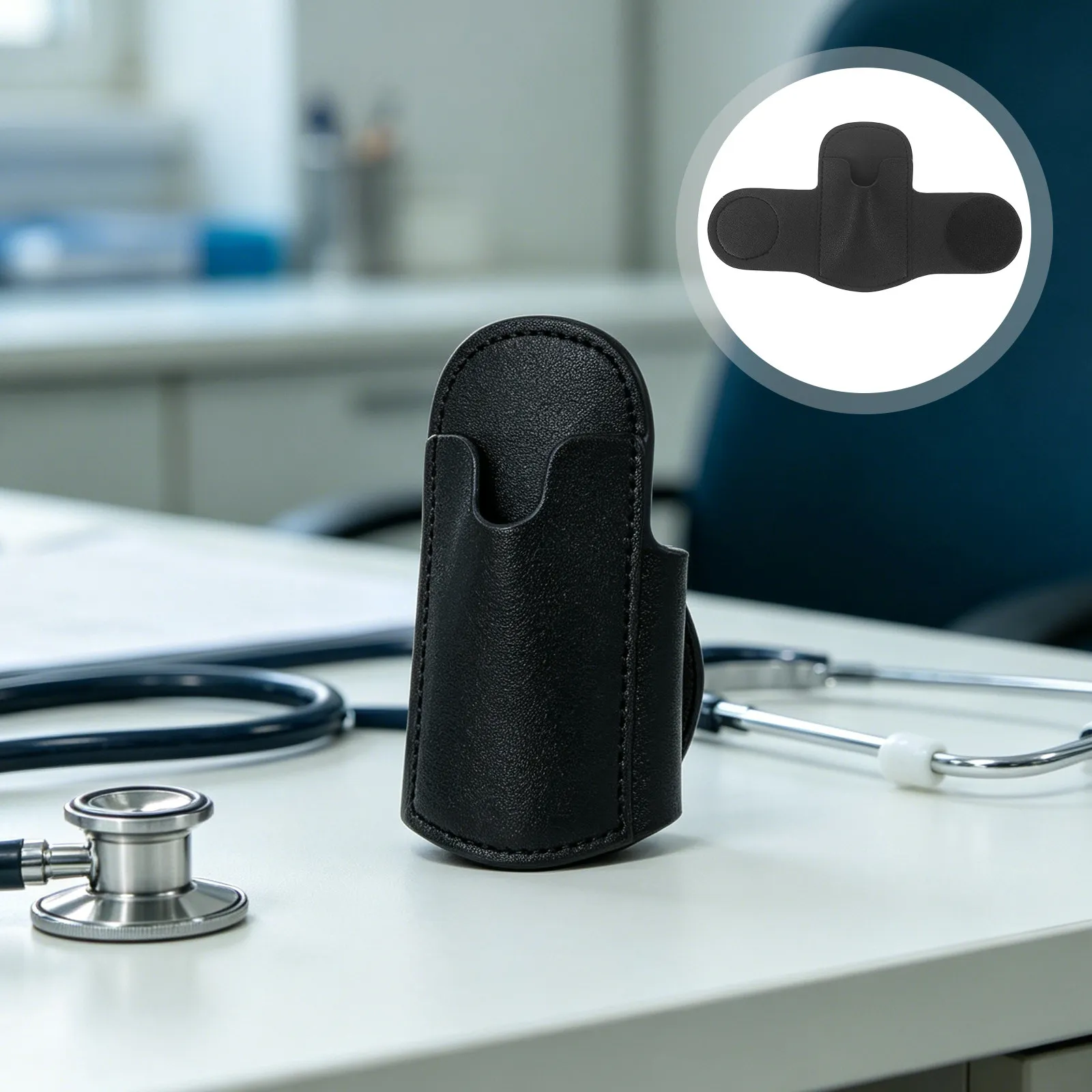 PU Stethoscope Holster Sleeve Clip Belt Clip Holder for Doctors Nurses Med Students Hospital Clinic Use Stethoscope