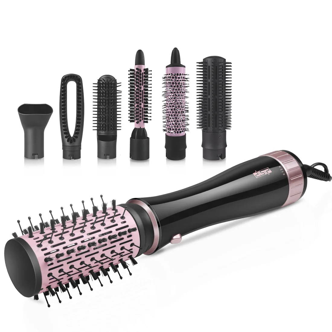 Hot Cold Wind Hair Straightening Comb Set 7 in 1 Kit Hair Dryer Brush Multifunctional Curling Straightening Curling Iron Comb