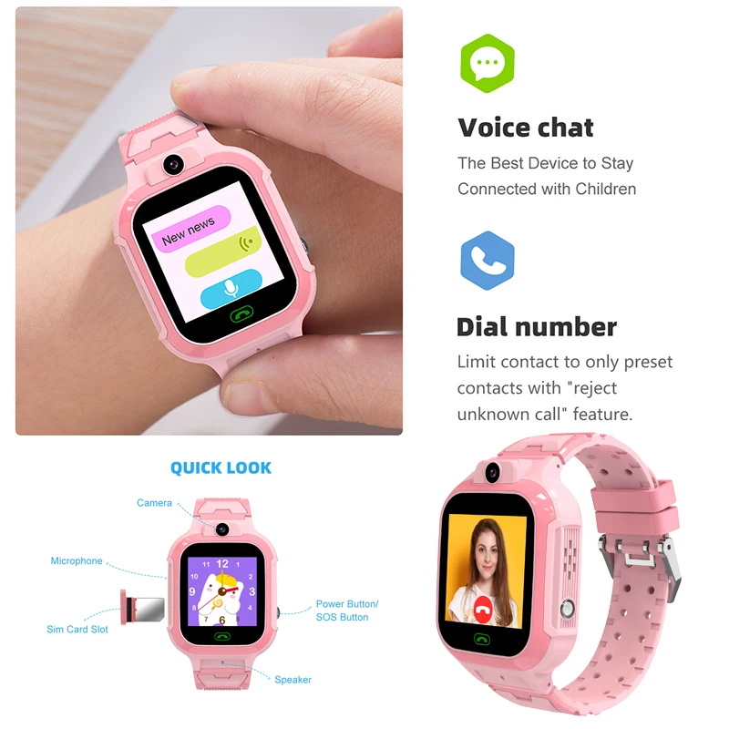 4G Inteligentny zegarek dla dzieci GPS WIFI Połączenie wideo SOS Dziecko Smartwatch Kamera Monitor Tracker Lokalizacja Telefon Zegarek Chłopcy