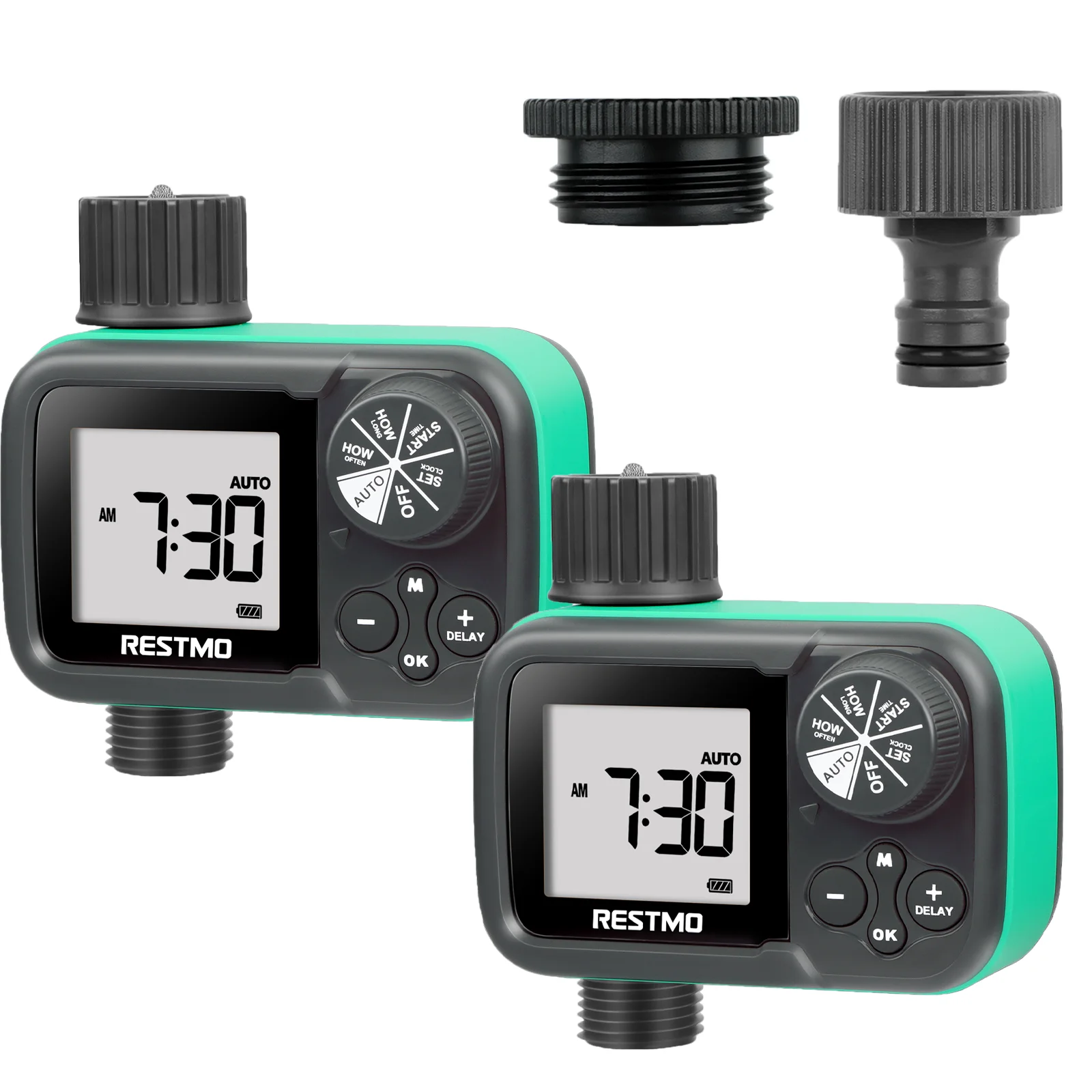 

Комплект из 2 шаровых кранов с таймером для полива, водонепроницаемый IP54, система орошения с независимым управлением, программируемый контроллер для сада, садовый инструмент