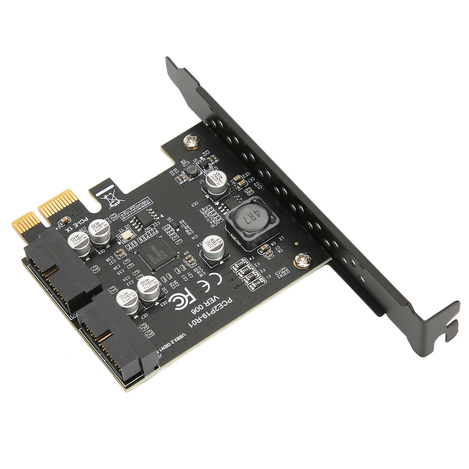 PCIE to USB 3.2 Expansion Card 5Gbps High Speed USB3.2 Front GEN1 Expansion Card Dual Port 19PIN Connector Riser Card