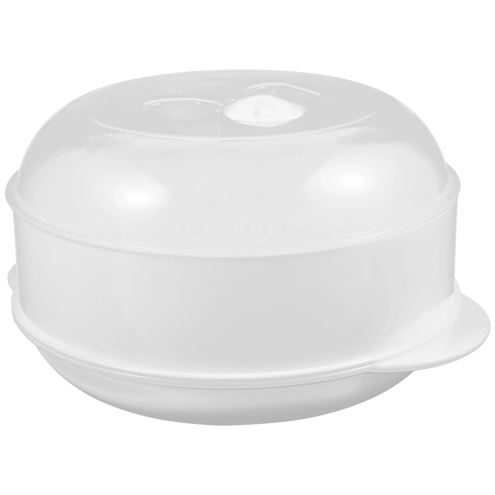 

1Pcs Round Plastic Food Steamer Microwave Oven Steamer Basket Kitchen Storage Container Transparent Cover Kitchen Supplies