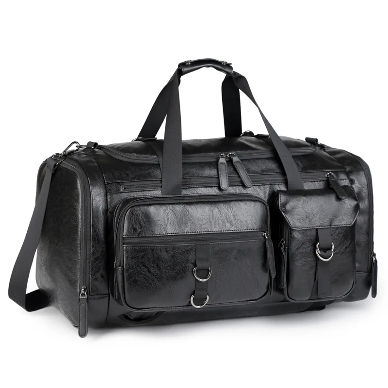 men's-large-capacity-travel-bag-handbag-shoe-compartment-independent-shoe-position-dry-wet-separation-business-trip-bag
