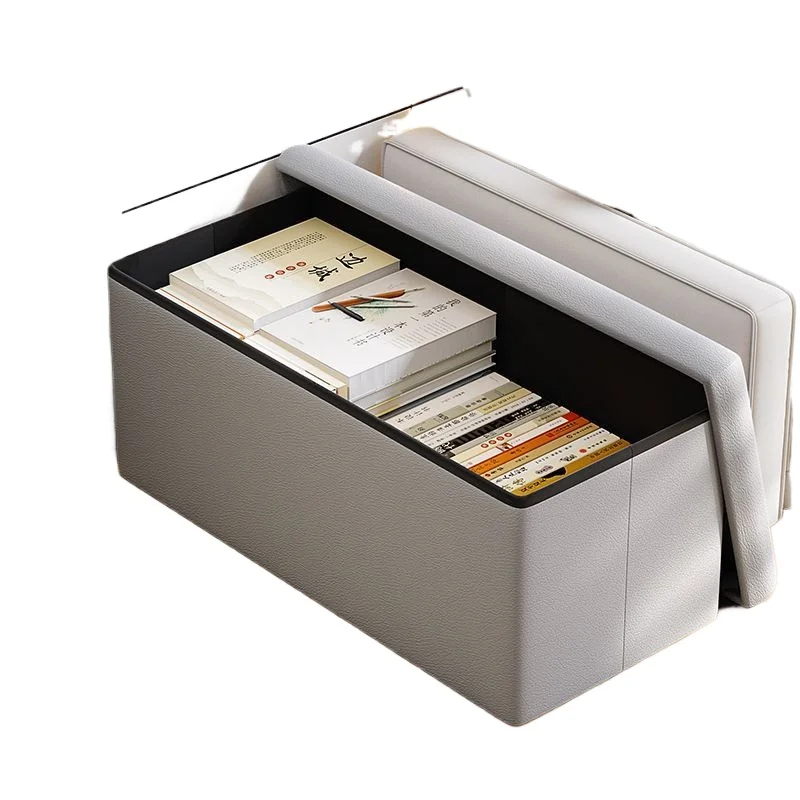 

Foldable Storage Ottoman for Home Use Handheld Footstool Seating Bench for Shoe Changing Multi Functional Living Room Storage