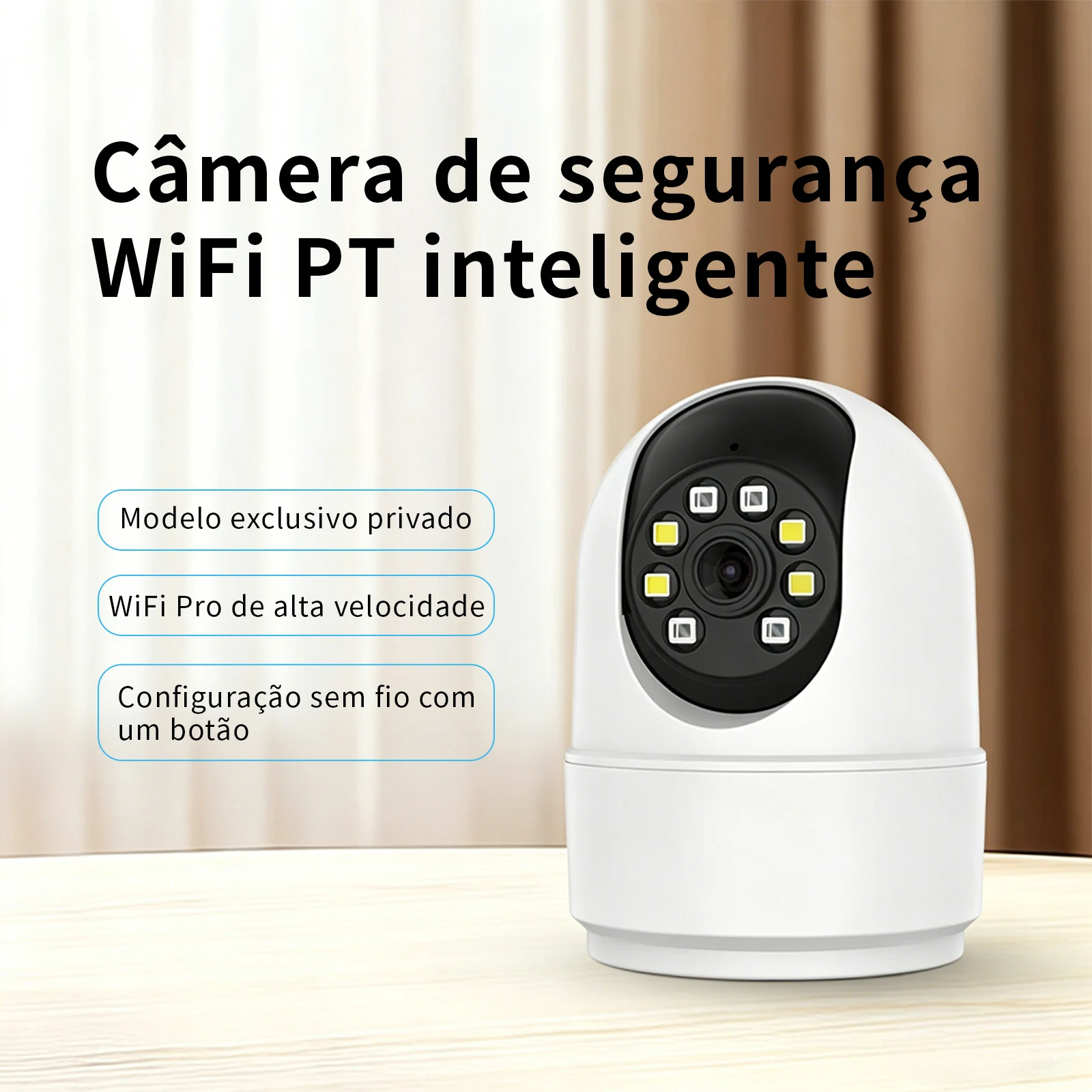 âmera PT Wi-Fi 6 360°, Visão Noturna Colorida, Detecção de Pessoa, Áudio Bidirecional, Alerta em Tempo Real por App， Coibeu