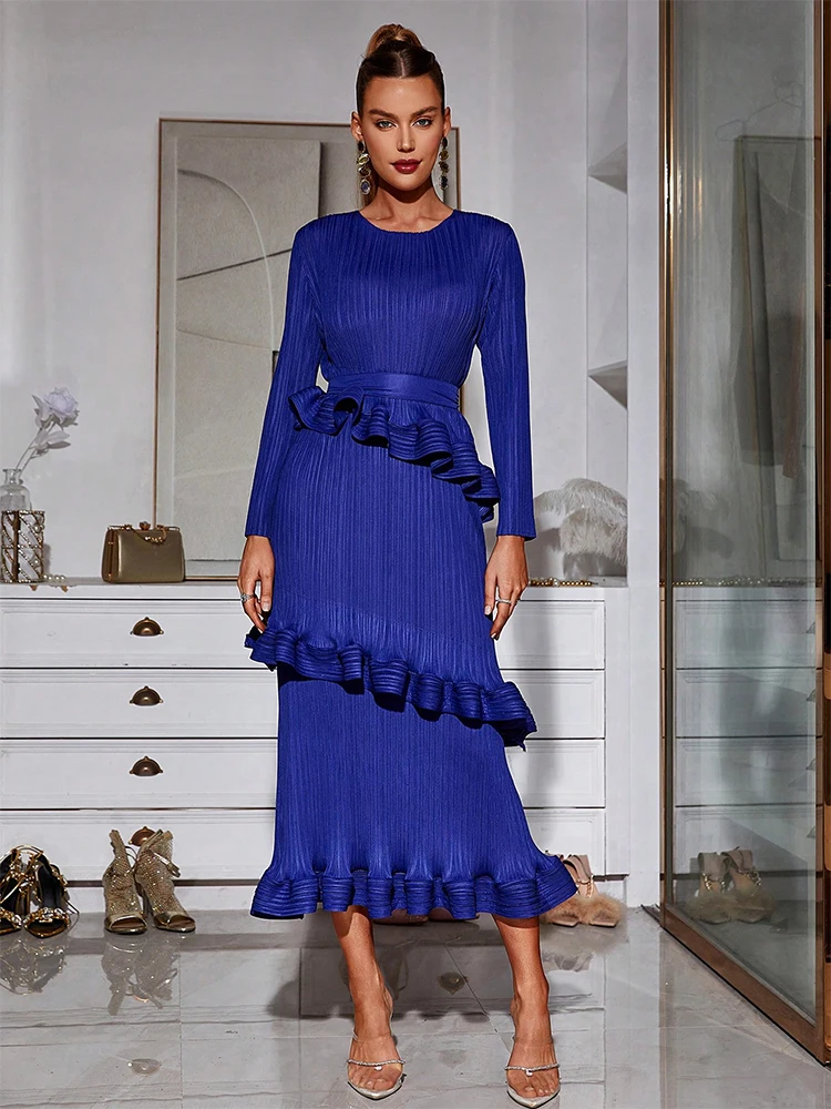 TOLEEN Grenzüberschreitendes Damenkleid im europäischen Stil, modisches und elegantes Partykleid, strapazierfähiges formelles Kleid