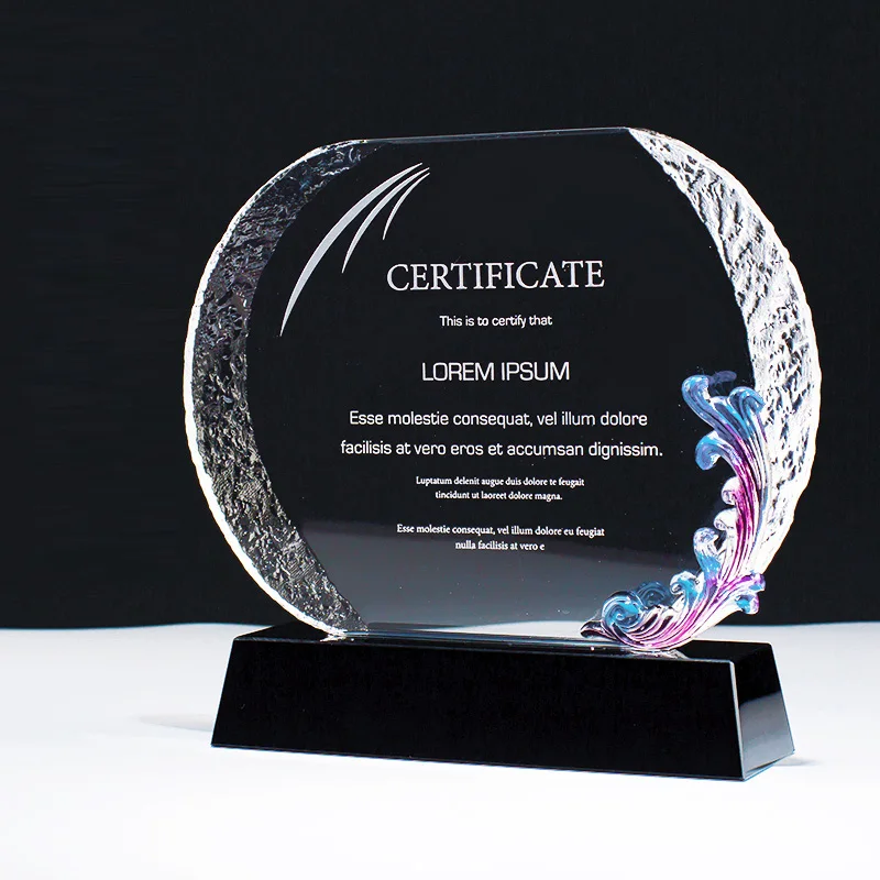 

Customized Crystal Trophy, Glazed Medal, High-end Creative authorization Card, Commendation Souvenir, Company Award