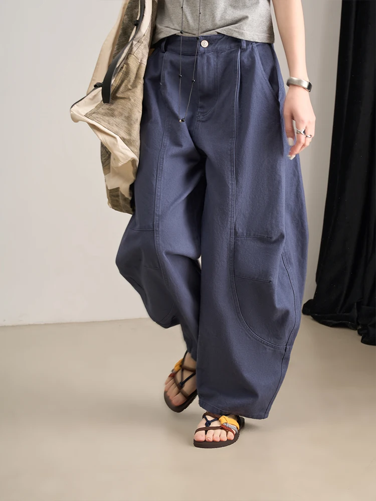 

Джинсы LANVIVIER Casual Denim с высокой талией, 3D-кроем, из хлопка, свободного кроя, для женщин, весна 2026