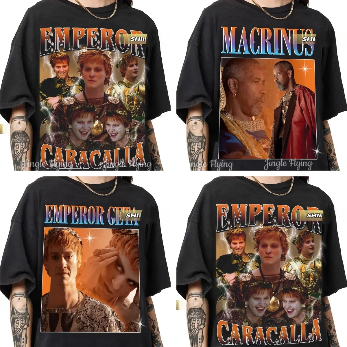 Император Caracalla Gladiator Macrinus Joseph Quinn As Emperor Geta Gladiator II Bootleg Винтажная футболка Raptee