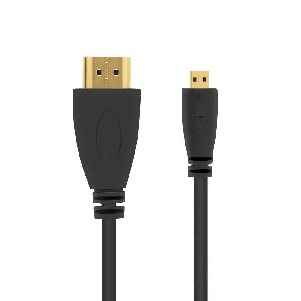 Kabel MicroHDTV 3ft 1m1.5m 2m 3m 3D 4K * 2K męski-męski wysokiej jakości pozłacana Adapter HDTV do telefonu Tablet kamera HDTV