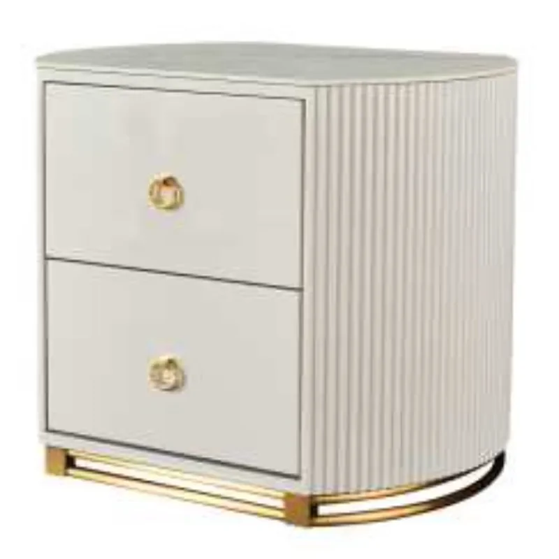 Italian-style Minimalist Luxury Solid Wood Bedside Table A Multi-layer Storage Cabinet With Two Drawers Bedroom Furniture