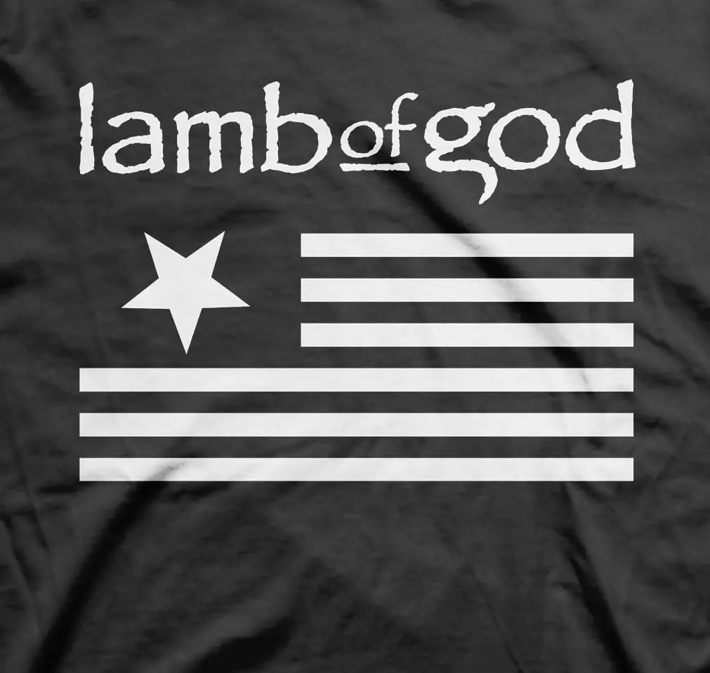 Lamb of God Heavy Metal Band Logo & Flag Mens Short Sleeve T Shirt 90s Hard Rock Graphic Tees