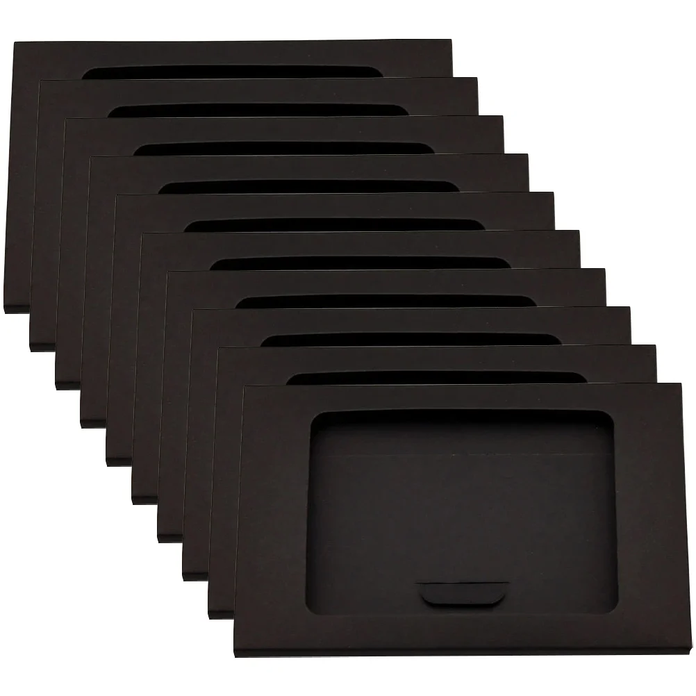 10 Pcs Envelope Window Box Kraft Paper Postcard Wrapping Bags 4x6 Envelopes for Invitations Packing