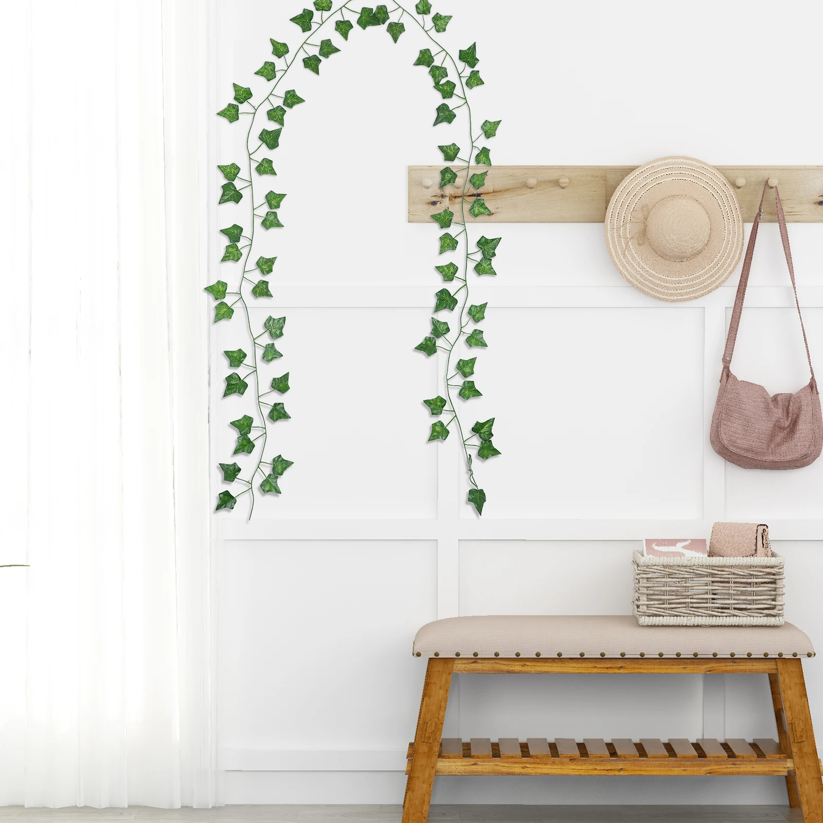 

12 Pcs Rattan Silk Cloth Fake Plant Vines Decorative Home Fake Plant Vines Wall Hanging Bedroom GardenVines