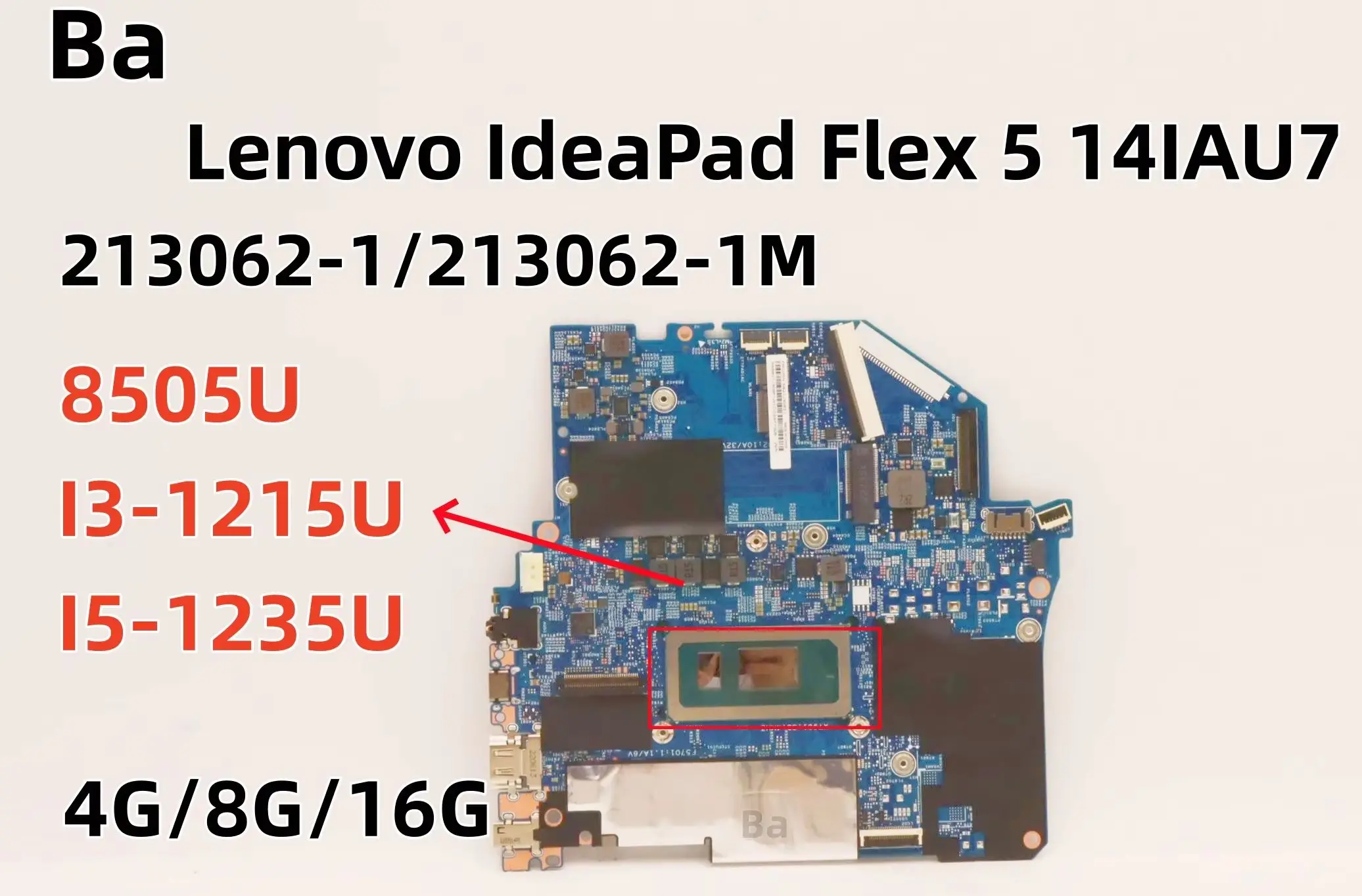 For Lenovo IdeaPad Flex 5 14IAU7 Laptop Motherboard 213062-1/213062-1M with I3-1215/I5-1235U UMA CPU 4G/8G/16G RAM 100% Tested