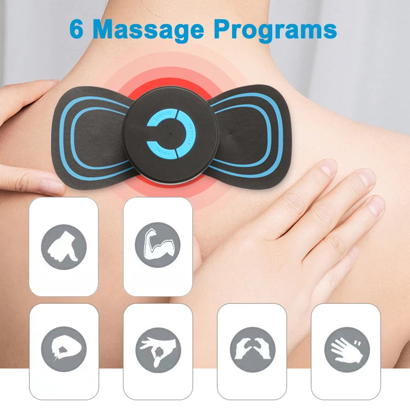 EMS Neck Massager TENS Electric Cervical Vertebra Massager Body Stretcher Patch Pulse Muscle Stimulator For Body Arm Leg Massage