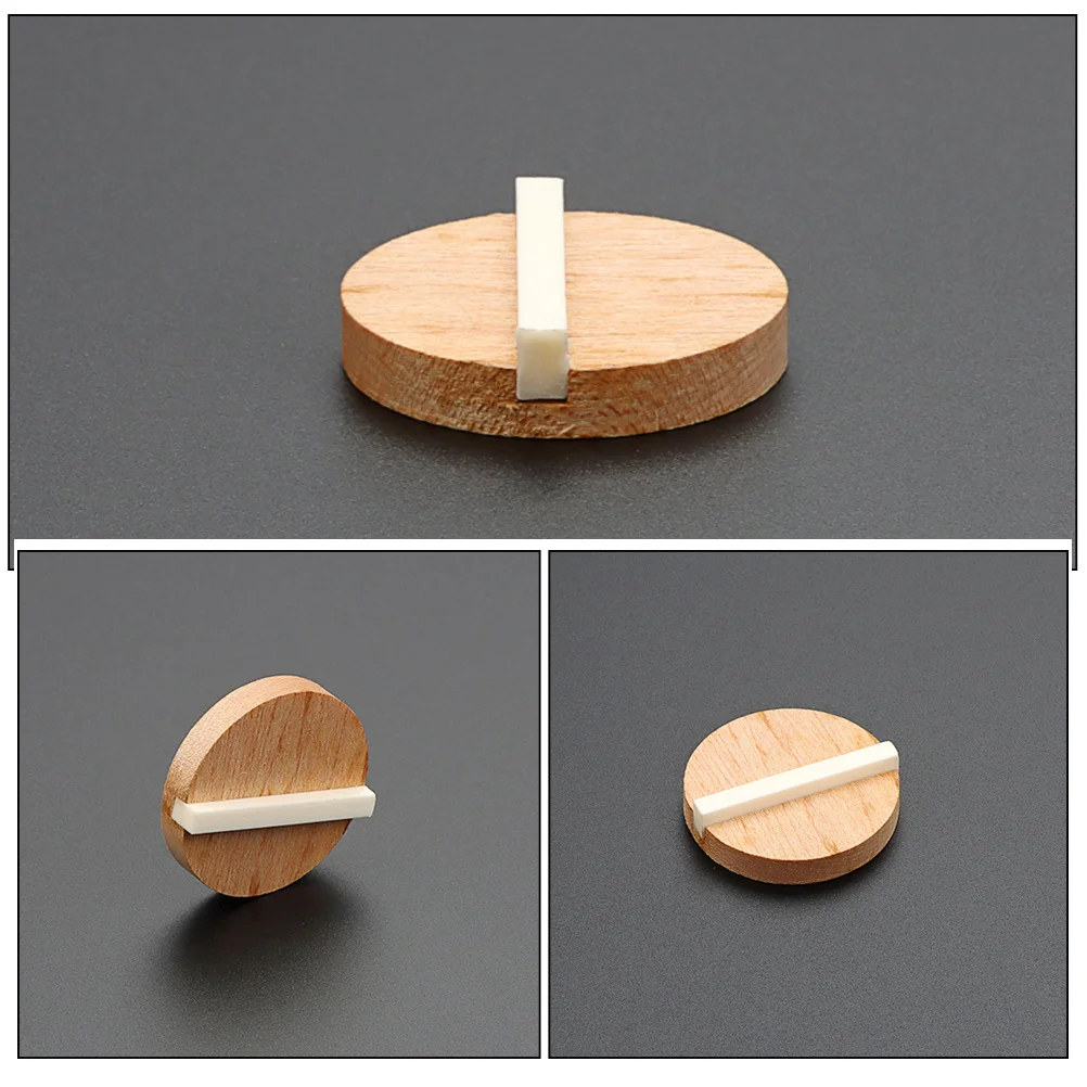 

1Set Wood and Ox Bone Resonator Biscuit and Saddle Kit for Guitar Bridge Replacement Parts Accessories for Musicians