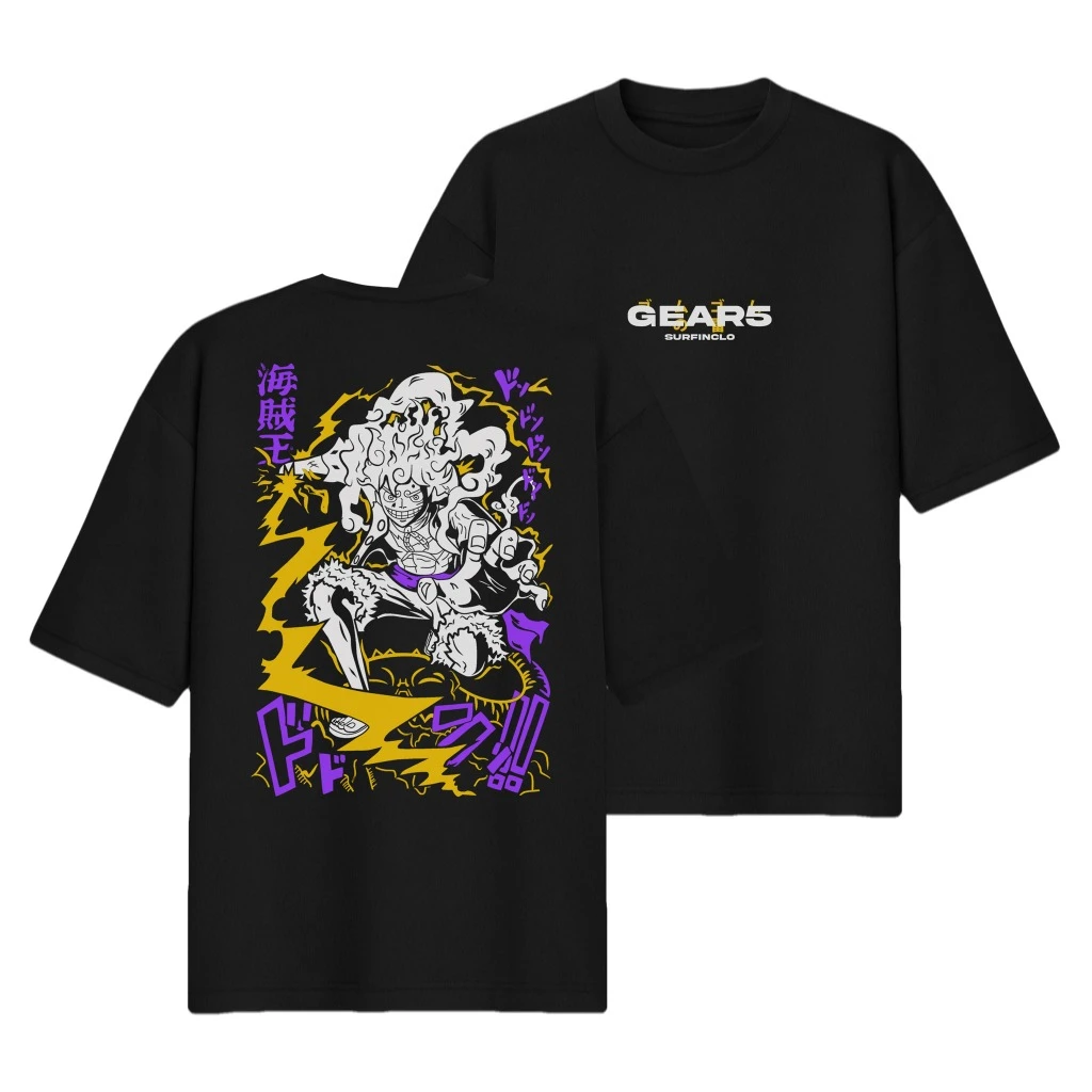 

Футболка большого размера, уличная одежда, Luffy Gear 5, цельная футболка премиум-класса, футболка с рисунком аниме, модная футболка с круглым вырезом и короткими рукавами для мужчин и женщин
