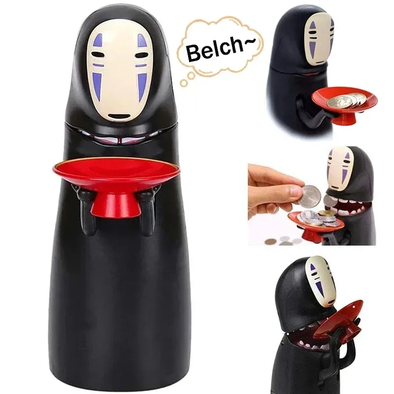 For Birthday Holiday Home Decor Boys Girls Automatic Coin Eating Piggy Bank Anime Cartoon Figure Toy Money Box Kids Gift
