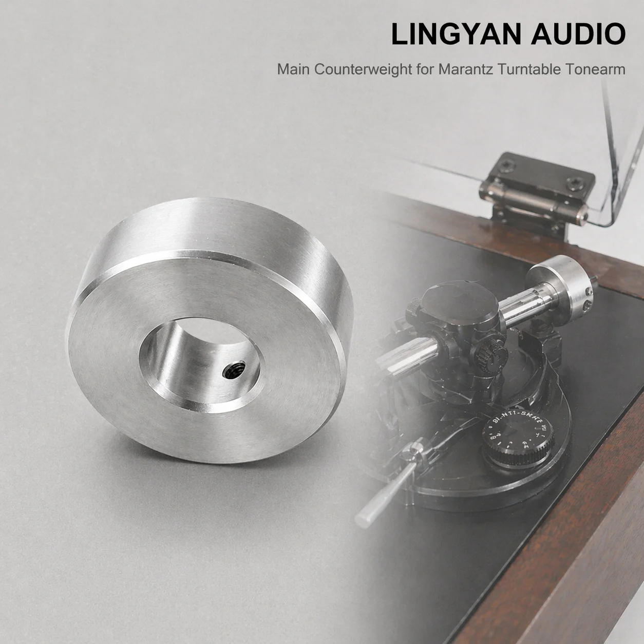 Contrapeso principal para brazo de tocadiscos, 40 g, acero inoxidable CNC, 28 mm de diámetro exterior, 11,2 mm de diámetro interior, para ajuste de equilibrio del brazo de tocadiscos Marantz