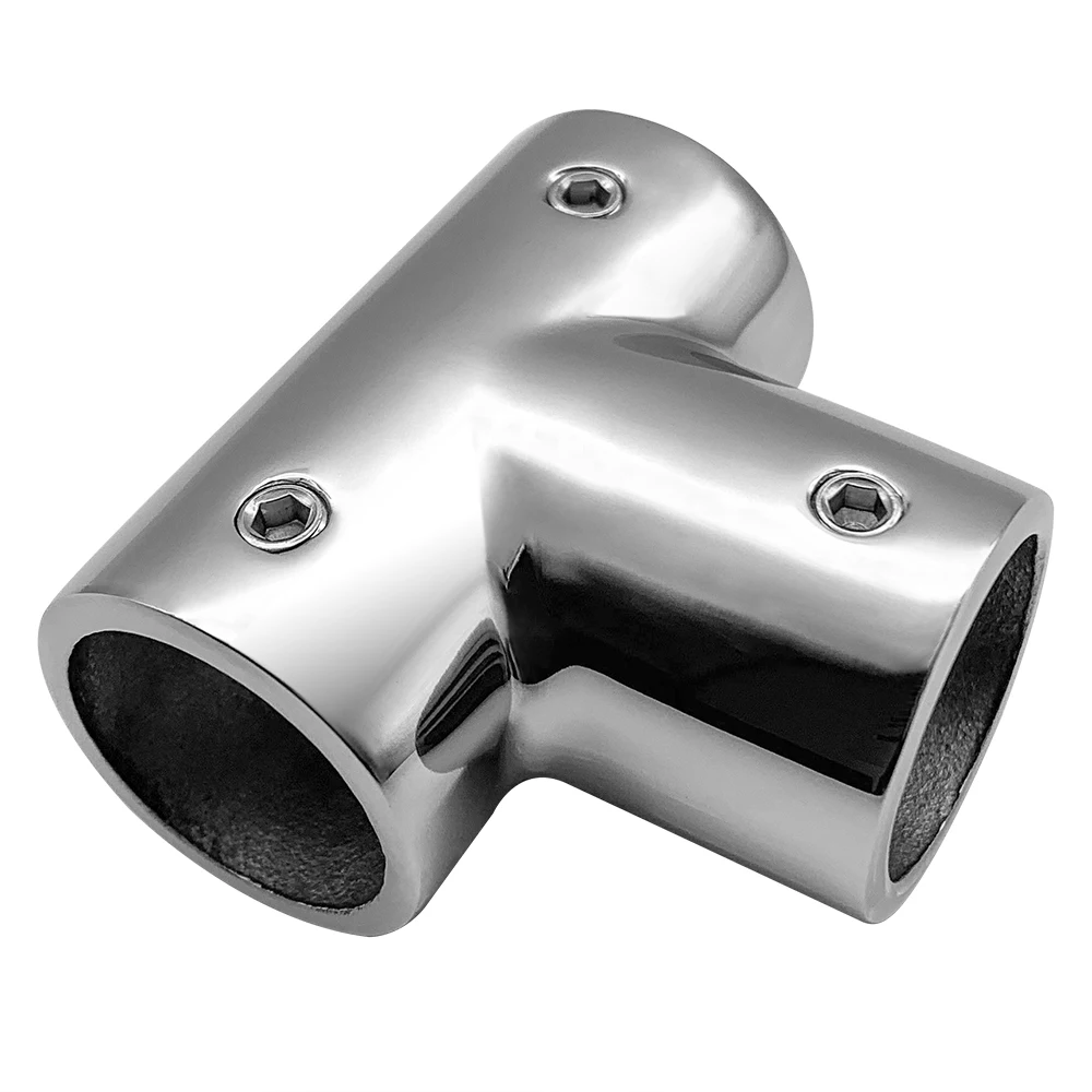 316 Stainless Steel Tee Rail Fitting 3-Way Tee Fitting Tube Pipe Connector for 22mm/25mm/30mm OD Handrail Railing