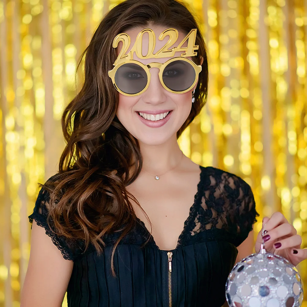 

2Pcs Number Glasses 2024 New Year Photo Booth Props Party Glasses Funny Eyeglasses Celebration Supplies 2024 New Year Eyeglasses