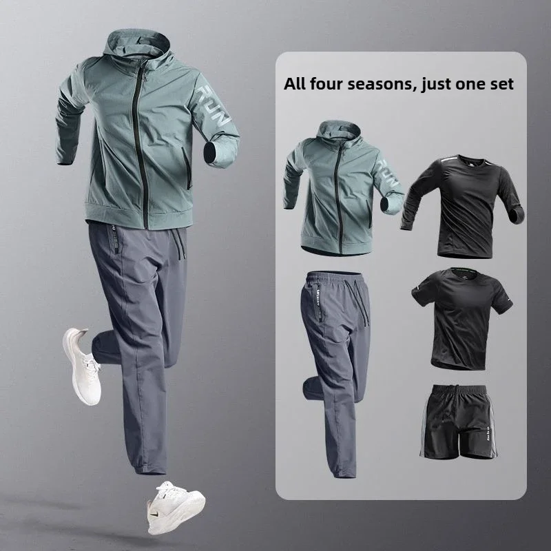 

All - Season Men's Running Sportswear Set: Quick - Dry, Loose - Fit for Outdoor Training & Morning Runs