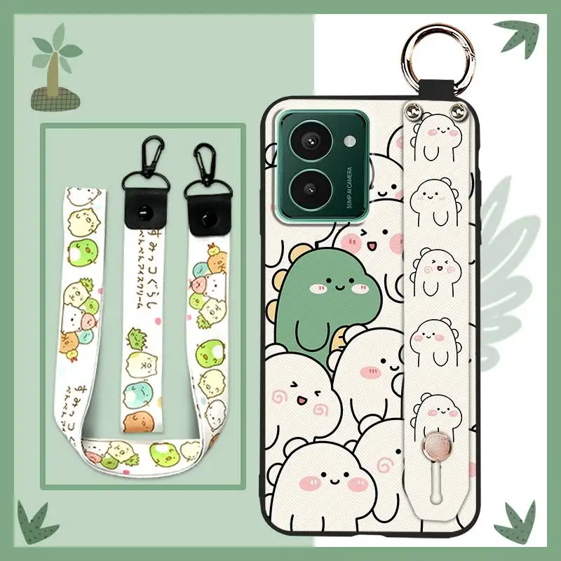 Cartoon Wrist Strap Phone Case For Nokia HMD Pulse/Pulse+/Pulse Pro Durable Shockproof Wristband Cute Kickstand ring