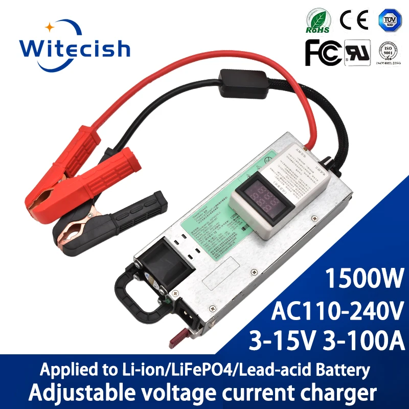 LiFePO4 12V 100A 60A 조절식 충전기 3-15V 3-100A 14.6V 100A 20A 12.6V 20 리튬 폴리머 리튬 이온/납산 배터리용