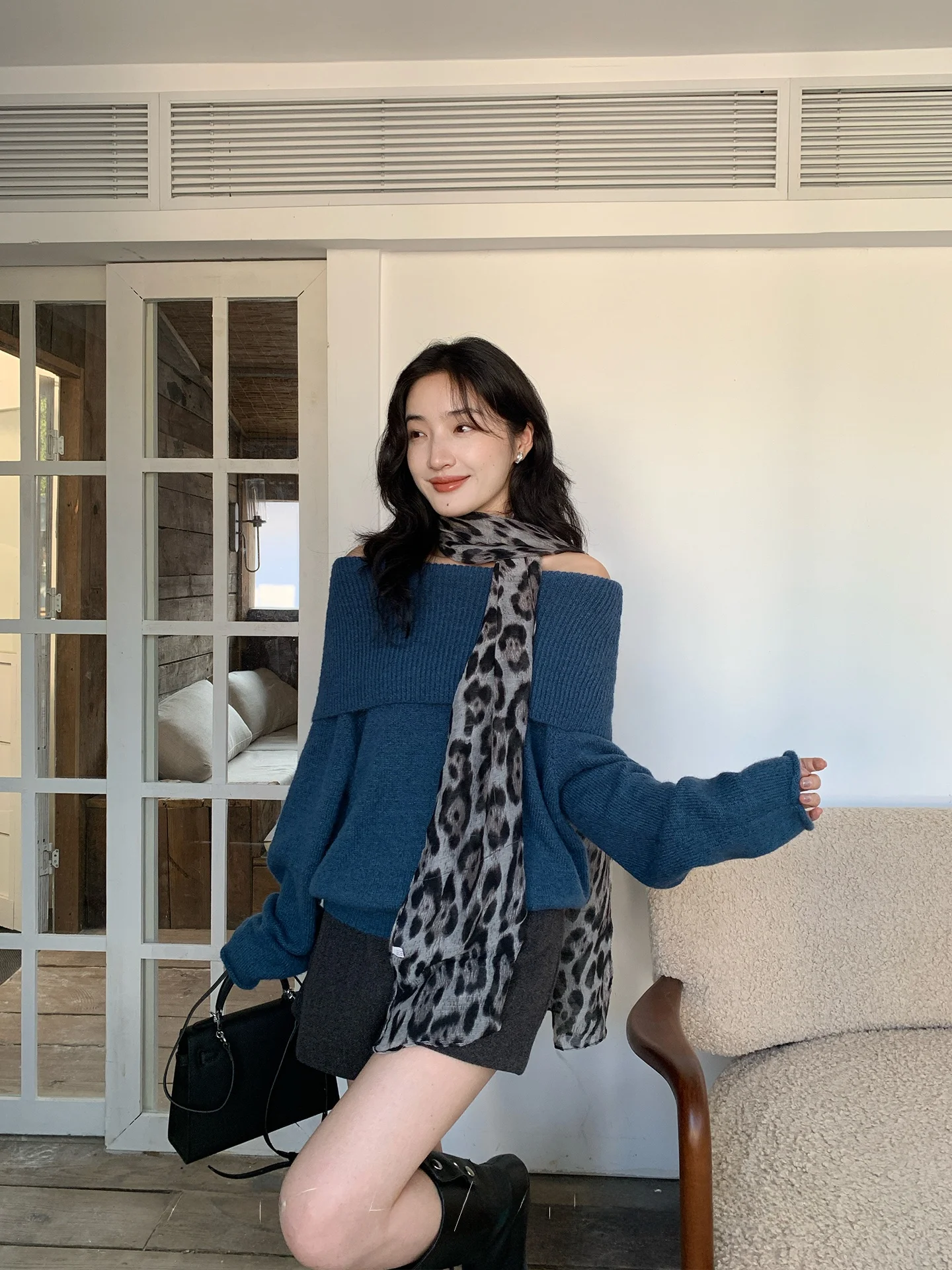 

Роскошный шерстяной свитер Mia Winter Day с одним открытым плечом и длинными рукавами, вязаный, во французском стиле, свободного кроя, женский, эксклюзивно онлайн, зимний.