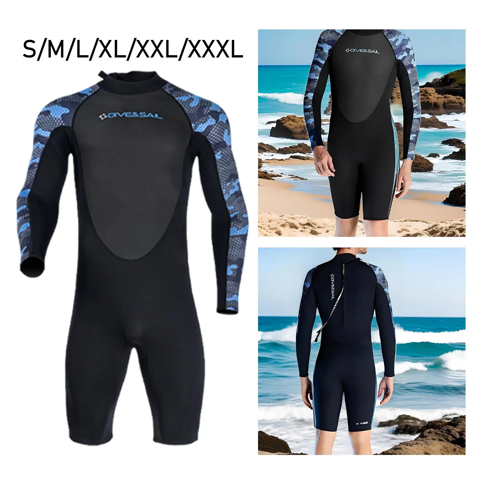 Traje de baño de 2mm para hombre, bañador corto, traje de buceo para el agua