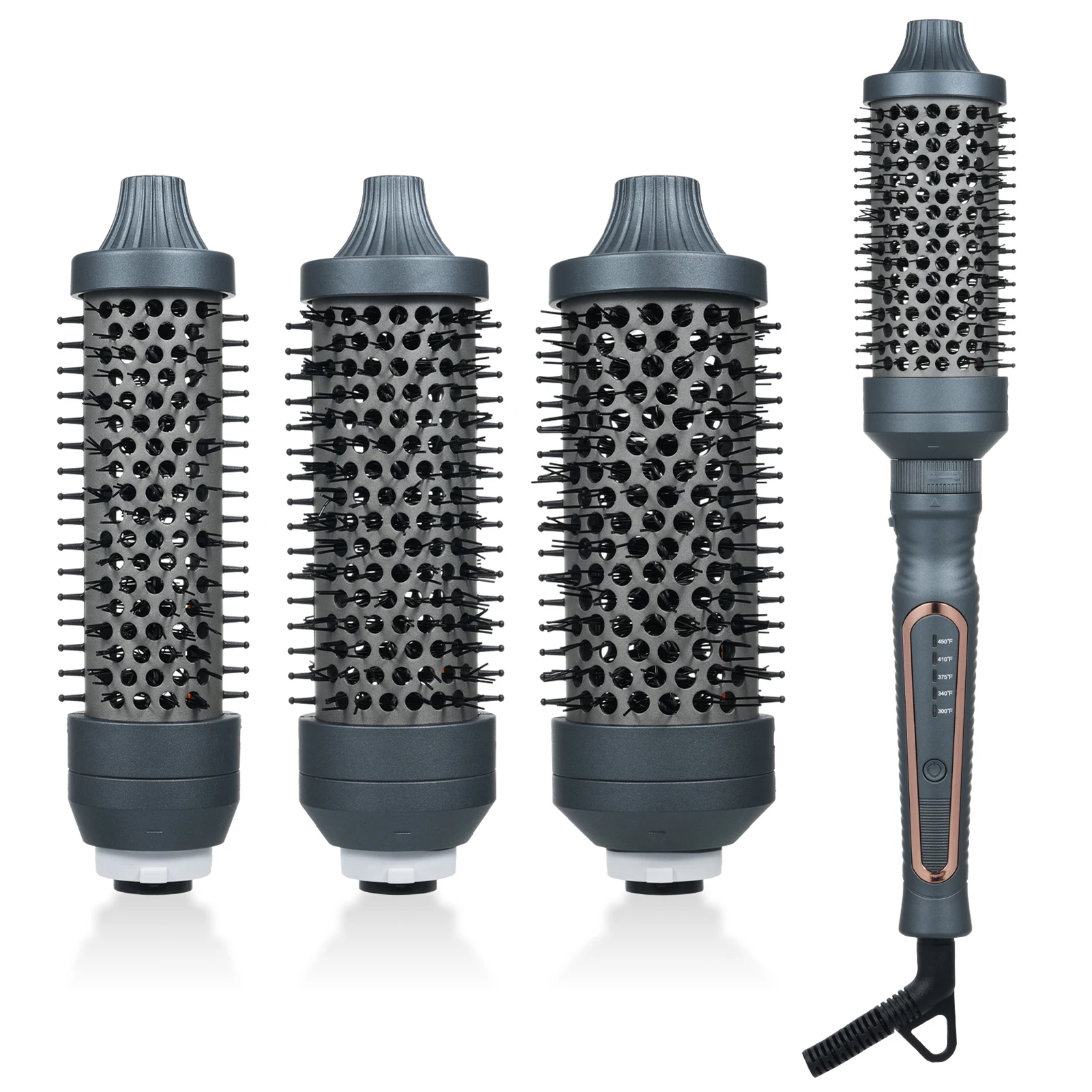 

Hair Curling Brush Hair Curling Brush Kit for Styling and Frizz Control with 3 Detachable Curling Brush