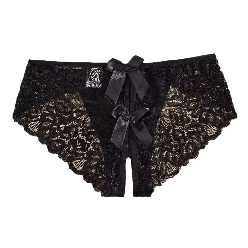 

Sexy panties, female lace, hot open crotch thong, exposed and inserted, hot hollow out, no take off temptation T-pants