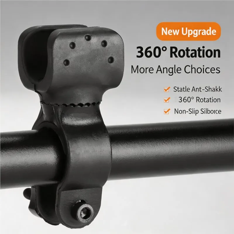 360° Rotatable Bike Light Mount Bicycle Handlebar Clamp Holder Flashlight Bracket Torch Holder for Road Bike Cycling Accessories
