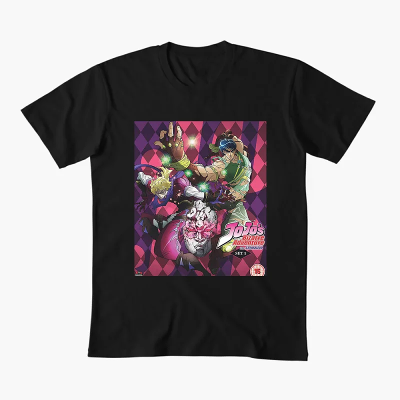 0413 JoJo's Bizarre Adventure Anime Gift t shirt 100% cotton printed Graphic Clothes Y2K clothing Cartoon Tee All size Tops