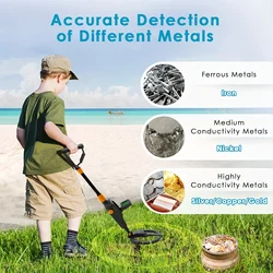 Lightweight Handheld Metal Detector Metal Digger Treasure Hunter Tracker Seeker With Waterproof Search Coil,Not Including Batter