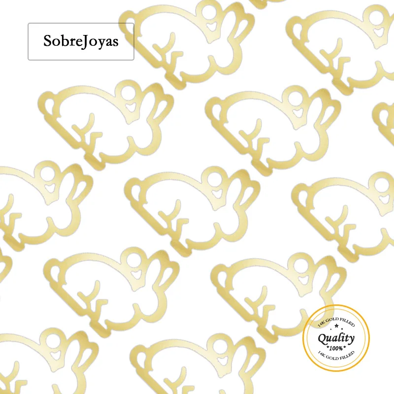 

Подвеска в виде кролика, 14-каратное золото, оптовая продажа, оптовая продажа, фурнитура для ювелирных изделий своими руками